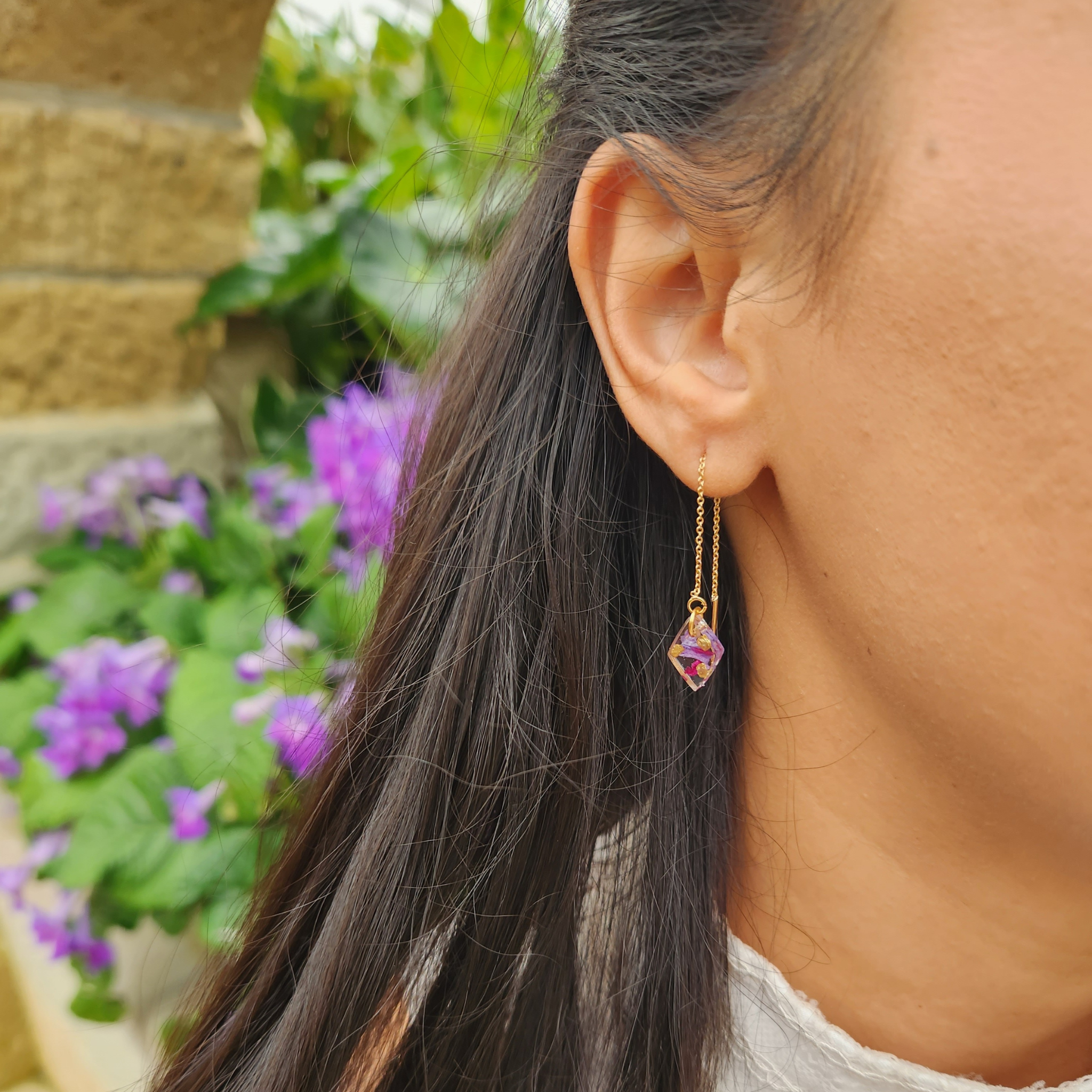 Camilla Floral Threader Earring | Fashion ZENZII Jewelry